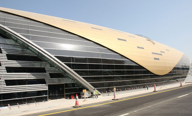 Dubai Metro: A metro station is cleaned in Dubai a few hours before the opening ceremony