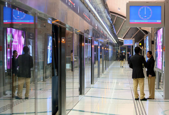 Dubai Metro: Members from Dubai metro staff during the first run