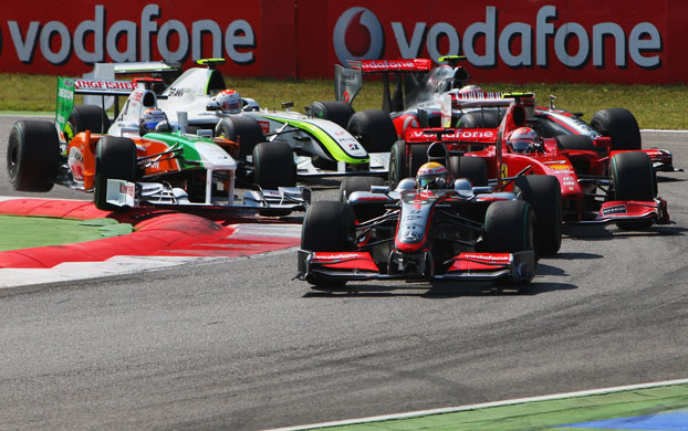 Italian Grand Prix 2009: Lewis Hamilton of McLaren Mercedes leads the field at the start 