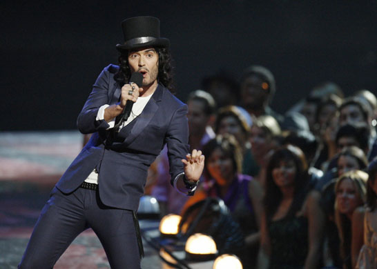 MTV Video awards 2009: Host Russell Brand addresses the audience at the 2009 MTV Video Awards