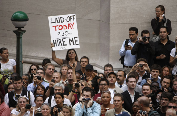 24 hours in pictures: New York City, US: A crowd gathers where Obama was speaking