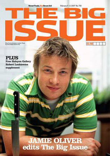The Big Issue: Front cover of The Big Issue - Jamie Oliver as guest editor