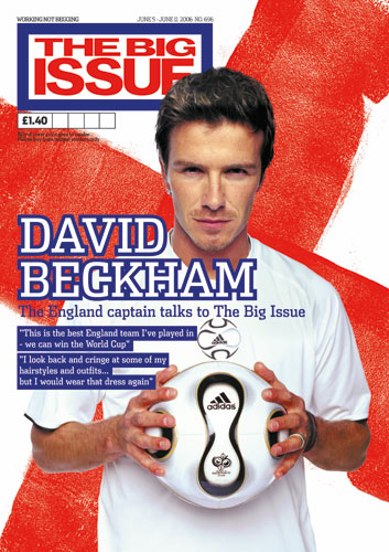 The Big Issue: Front cover of The Big Issue -  David Beckham interview