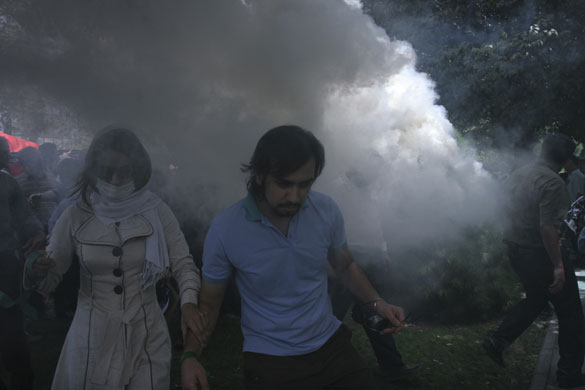 iran protests : Iranian opposition supporters attend a protest in Tehran, Iran 