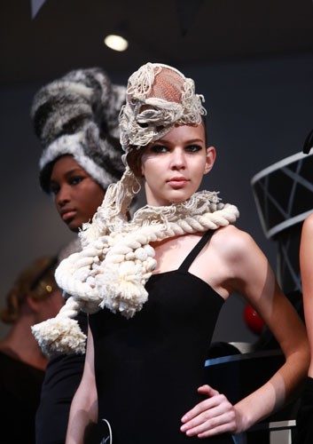 Headonist Milliners: The catwalk show for Headonism, Emerging London Milliners at Somerset House