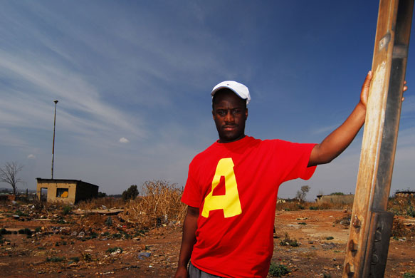 Chiawelo in Soweto: France Mokoena worked on the film District 9 as a general builder.