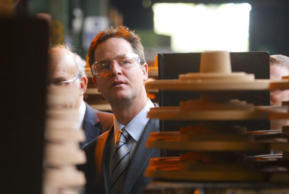 Liberal Democrats: Liberal Democrats annual conference Nick Clegg at Precision Disc Castings