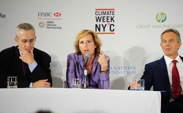 New york climate week:  opening ceremony Tony Blair Danish Minister Connie Hedegaard