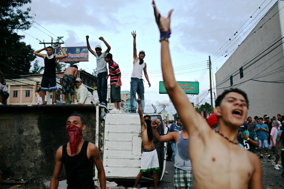 Honduras crisis : riots in Tegucigalpa, Honduras 