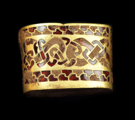 Staffordshire hoard: Gold hilt fitting with inlaid garnets