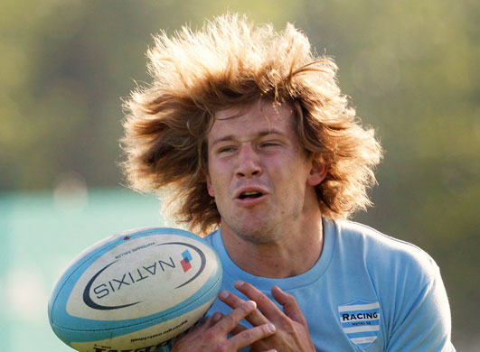 24sport: Francois Steyn fails to catch the ball at a Racing-Metro training session 