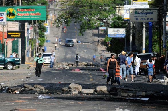 Honduras: Damage left after riots in El Pedragal neighborhood of Tegucigalpa Honduras