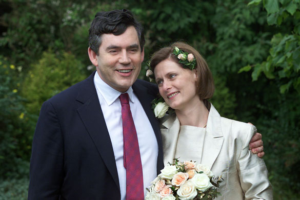 Sarah Brown: on her wedding day to Gordon Brown in North Westferry