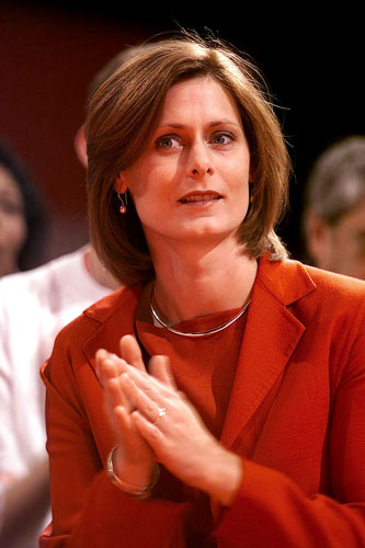 Sarah Brown: clapping her husband Gordon Brown after his speech as chancellor 2000