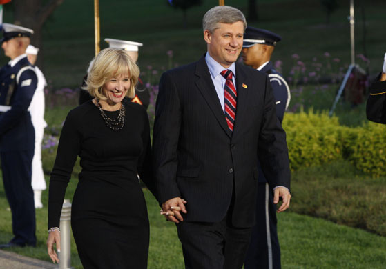 The wives of G20 leaders: Canada's prime minister Stephen Harper and his wife Laureen