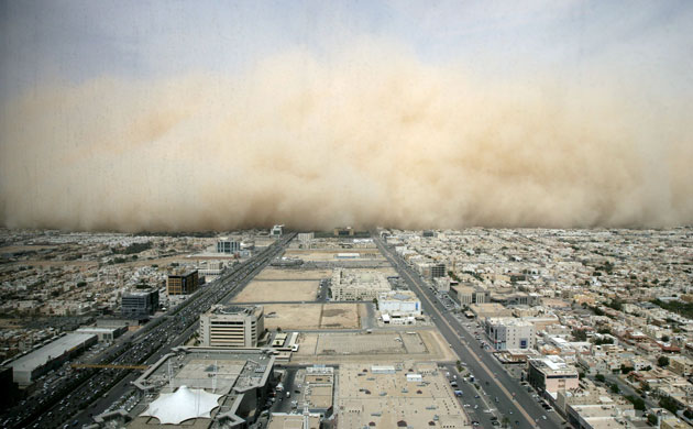 Dust storm: a dust cloud enveloping the Saudi capital Riyadh