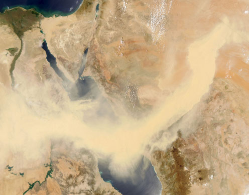 Dust storm: Dust Storm Moves Across Egypt and Saudi Arabia and Red Sea