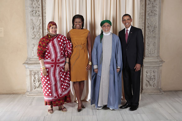 Obama and leaders at UN: Obama with President of the Union of the Comoros