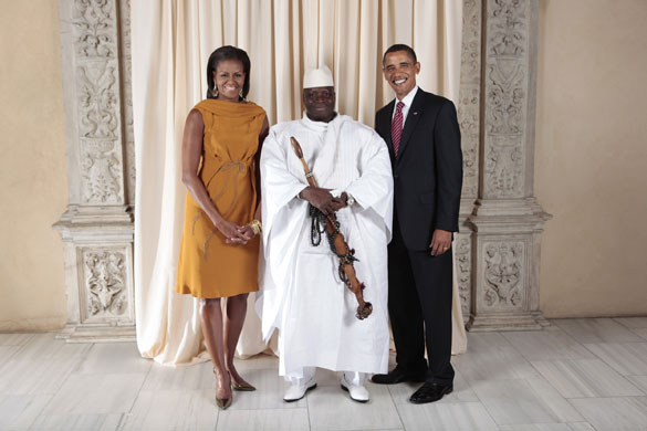 Obama and leaders at UN: Obama with President of the Republic of The Gambia