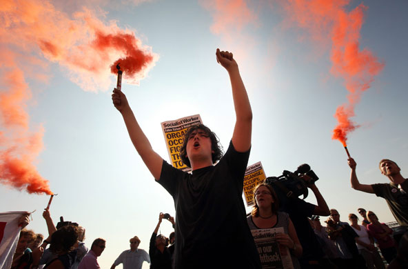Labour Party conference: Protesters demonstrate in front of the conference centre