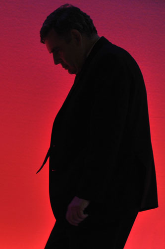 Labour Party conference: British Prime Minister Gordon Brown on stage