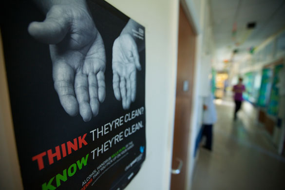 Alder Hay Hospital: A poster depicting hands encouraging hygiene