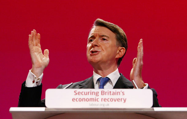 Labour Party Conference: Business Secretary Lord Mandelson speaking at the Labour Party Conference