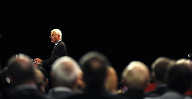 Labour Party Conference: The audience watches Chancellor of the Exchequer Alistair Darling