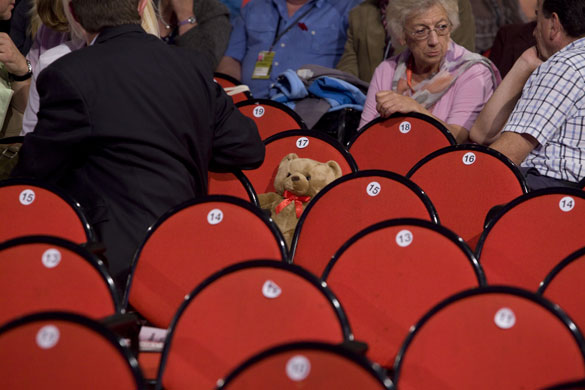 Labour party conference: A teddy bear belonging to a delegate