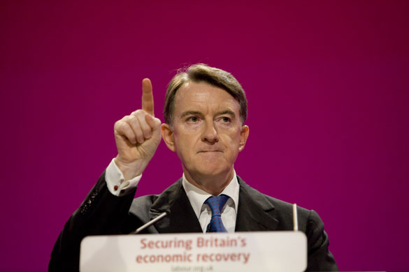 Labour party conference: Peter Mandleson speaks during the Labour Party conference