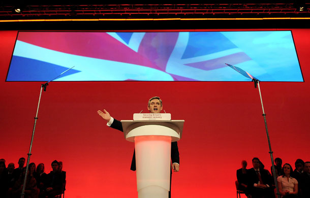 Labour conference day 3: British Prime Minister Gordon Brown addresses the party faithful 