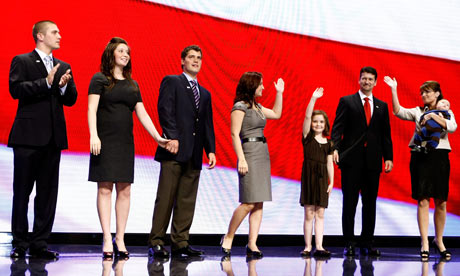 Sarah Palin and her family at the Republican convention in 2008