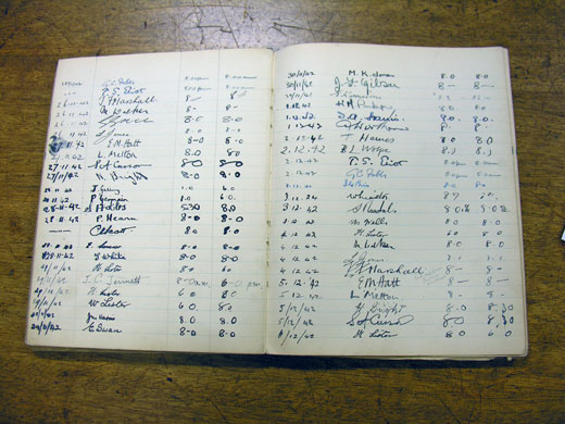 TS Eliot exhibition: Firewatching Register