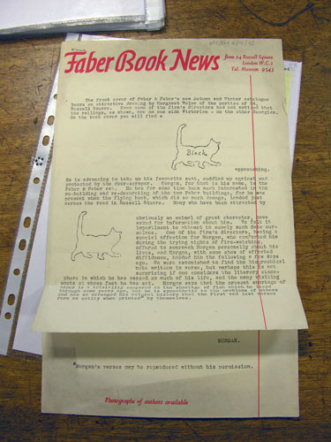 TS Eliot exhibition: Faber Book News 