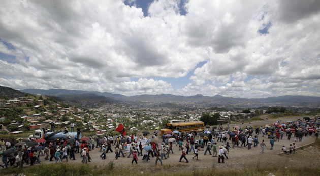 3 September 2009: Tegucigalpa, Honduras: A demonstration in support of Manuel Zelaya