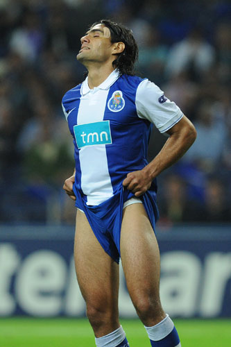 Wed3 Champions League: Radamel Falcao reacts after missing a chance