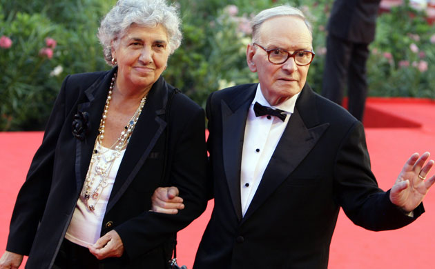 Venice: The Road premiere: Venice 2009: Ennio Morricone and his wife Maria Travia
