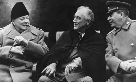 Second world war: Churchill, Roosevelt and Stalin at Yalta