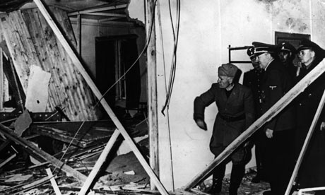 Second world war: Hitler and Mussolini in Hitler's damaged headquarters