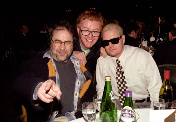 Chris Evans career: 1997: TV/Radio presenters Danny Baker and Chris Evans with Paul Gascoigne 