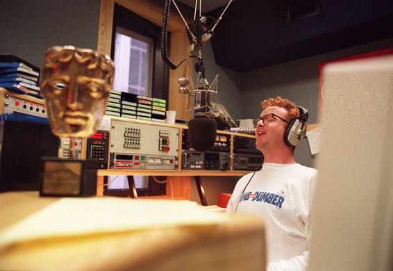 Chris Evans career: 1995: Chris Evans with Bafta at first day at BBC Radio