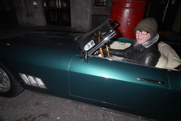 Chris Evans career: 2009: Chris Evans and his Ferrari car outside the Radio 2 studios