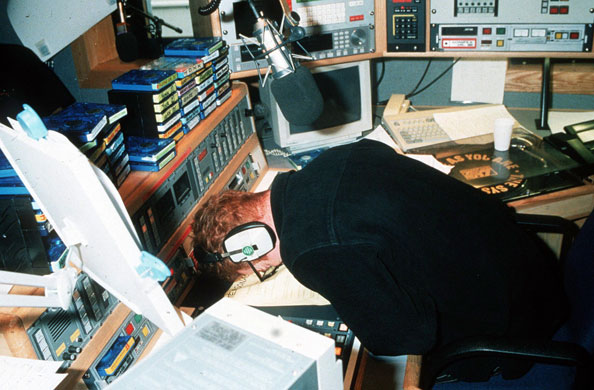 Chris Evans career: 2003: Chris Evans in Radio One studio exasperated