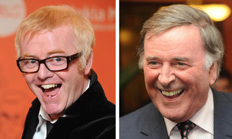Chris Evans left took over the BBC Radio 2 breakfast show from Terry Wogan