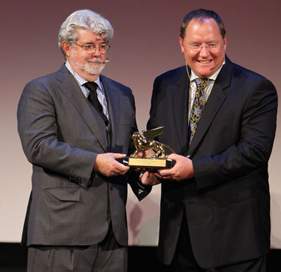 Venice film festival 2: John Lasseter gets Golden Lion Lifetime Achievement Award from George Lucas
