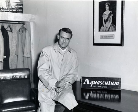 Aquascutum: Cary Grant visiting Aquascutum
