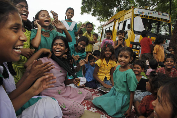 9 September 2009: New Delhi, India: Children from impoverished families