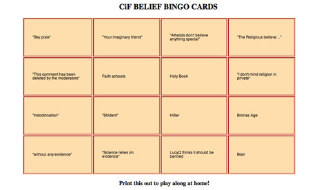 Cif belief bingo