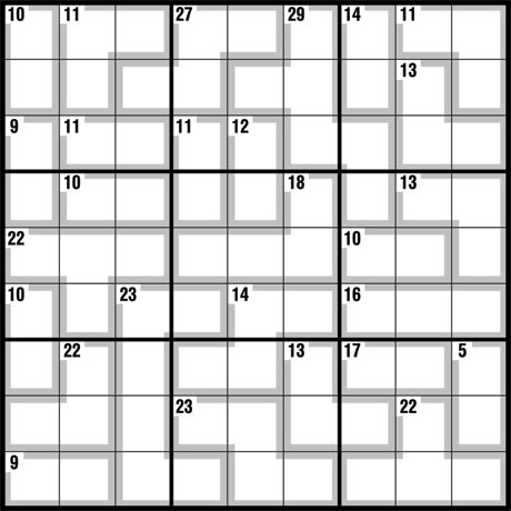 Killer Sudoku Printable on Fill The Grid Using The Numbers 1 To 9  Each Number Must Appear Just