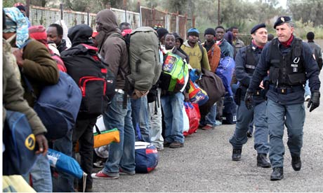 Immigrants leaving Rosarno